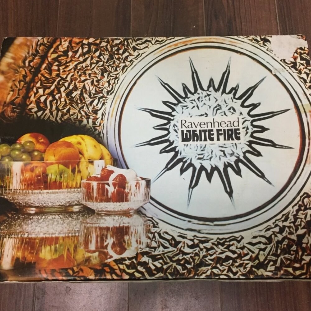 Vtg Ravenhead White Fire Starburst Salad Fruit Trifle Dessert Serving Bowl Set